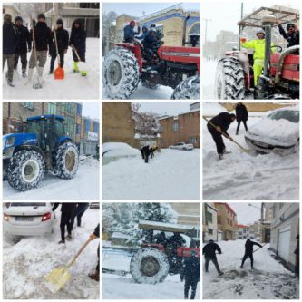 روایت خدمت گروه‌های جهادی بسیج همدان در برف‌روبی و بازگشایی معابر