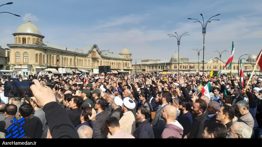 حماسه حضور همدانی‌ها در تشییع پیکر شهید حرم+عکس و فیلم