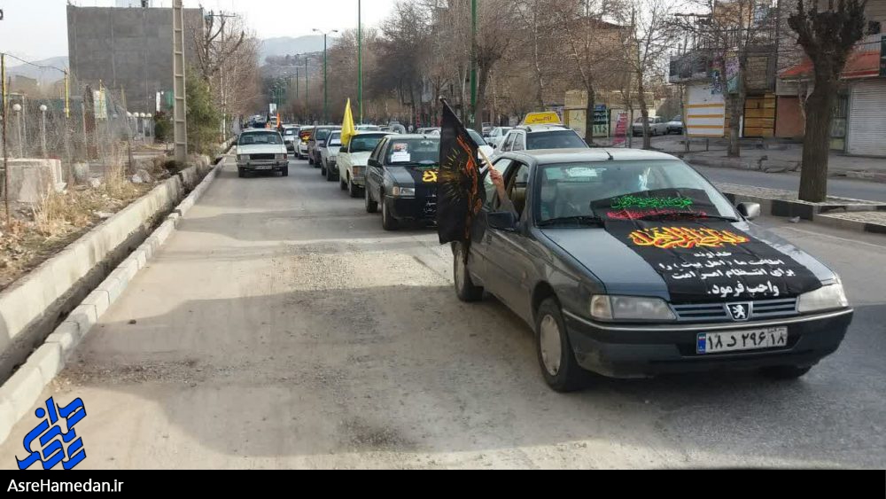 حرکت کاروان خودرویی در نهاوند به مناسبت حماسه ۹ دی+ تصاویر