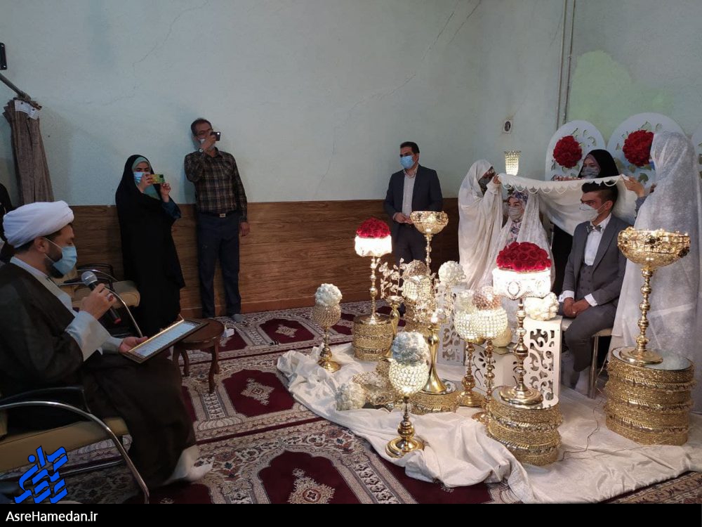 مراسم عقد زوج‌های جوان در ملایر برگزار شد+تصاویر